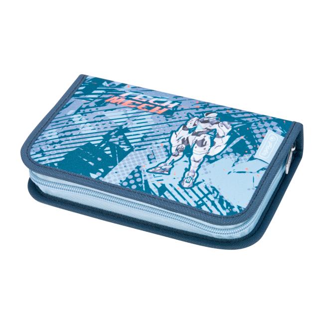 [HL049189] Herlitz 1-zip full 2-flap TechMech pencil case