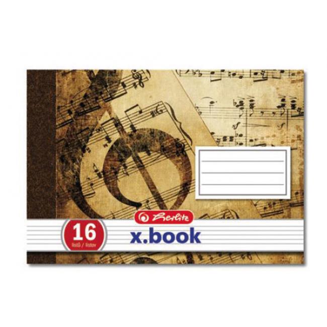 Herlitz music notebook in width, A5/16 sheets, 70g/m2
