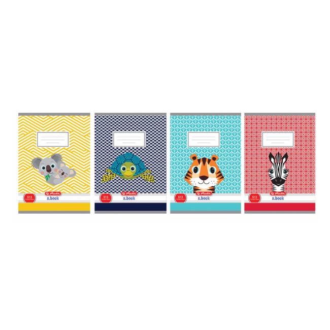 Notebook Herlitz 513, A5, lined, 70g/m2, mix of Cute Animals motifs