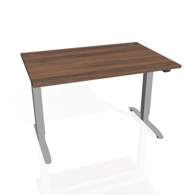 Motion desk, ZO, 3S, 120x61 - 128x80 cm, walnut/grey