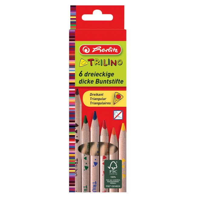 Herlitz Trilino trojuholníkové 6 farebných pasteliek