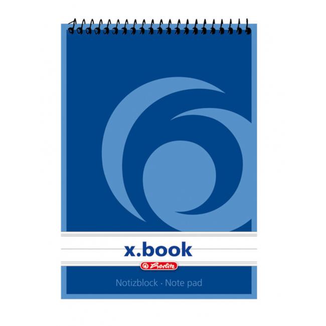Herlitz notepad with upper spiral A6 50 lined sheets