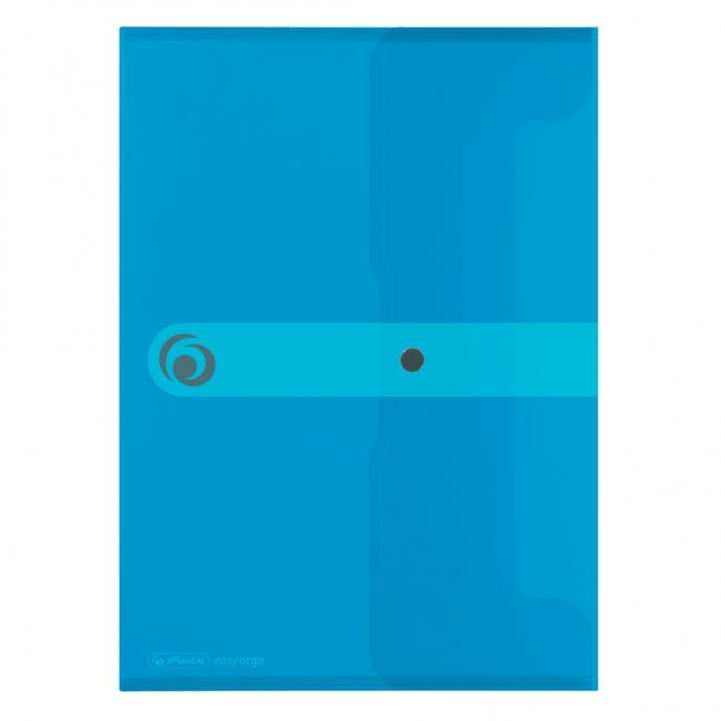 A4 plastic cover with Herlitz Easy Orga transparent blue stud
