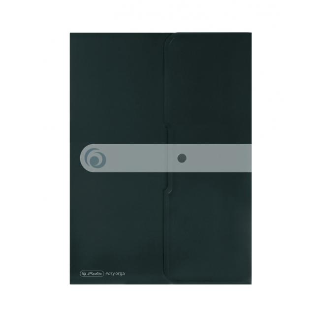 A4 plastic cover with Herlitz Easy Orga black stud