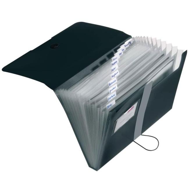 Plastová aktovka s priehradkami Herlitz Easy Orga nepriehľadná čierna