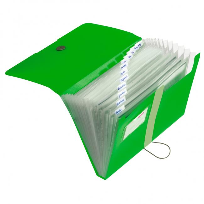 [HL209517] Plastic briefcase with compartments Herlitz Easy Orga opaque apple green