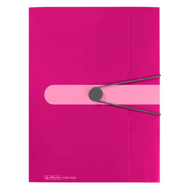 Herlitz Easy Orga pink plastic packaging with rubber band