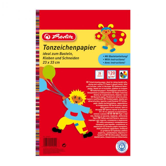 Farebný papier Herlitz 20 listov 33x23cm lepiaci blok 120g