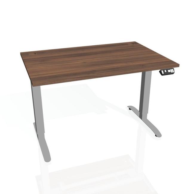 Motion desk, PO, 3S, 180x61 - 128x80 cm, walnut/grey