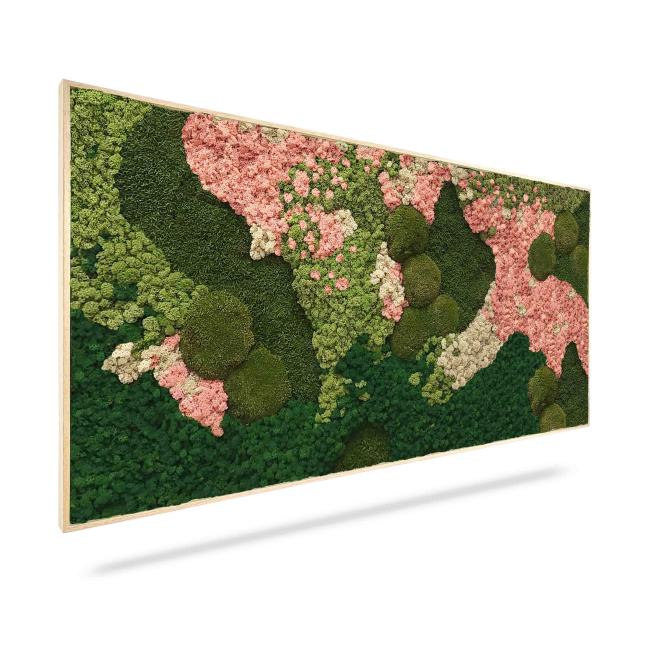 [BE000018] Machová maľba ORTHO RUŽOVÁ, 100x40cm, drevený biely rám