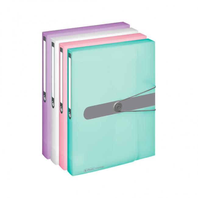 Plastic box with rubber band Herlitz A4 PP lilac