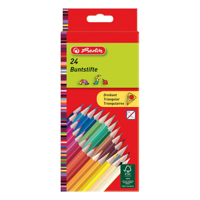 Herlitz triangular 24 color crayons
