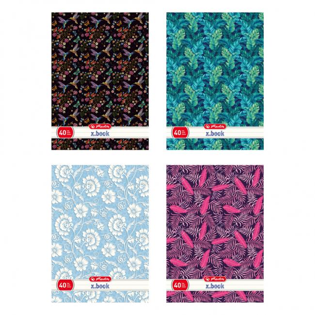 [HL544313] Notebook Herlitz A4, 40 sheets, lined, with partial varnish, 3D UV Nature, mix of motifs