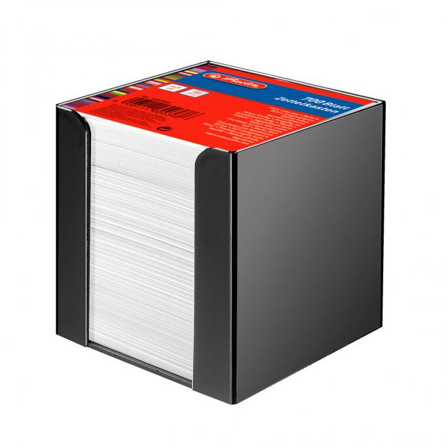 Notepad cube unglued Herlitz 90x90x90mm white in a black box