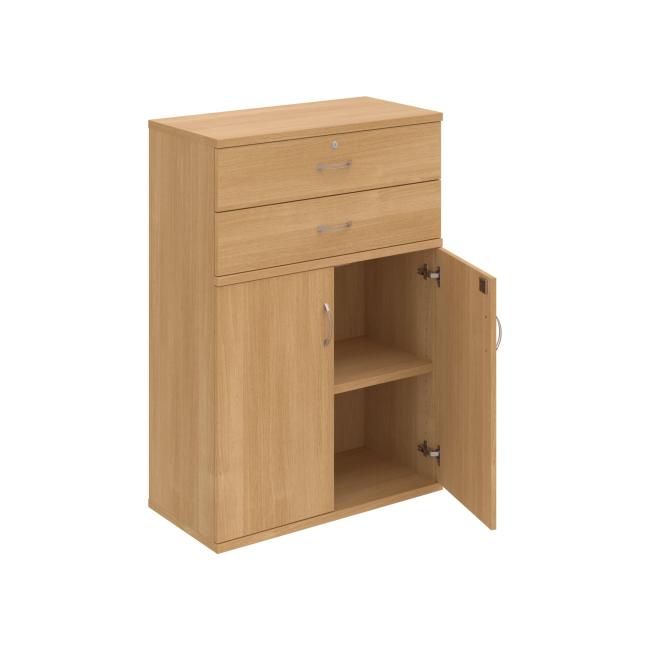 Strong shelf cabinet, lock, 80x115.2x40 cm, oak/oak