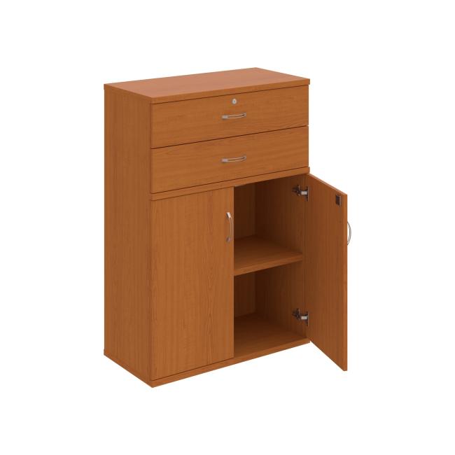 Strong shelf cabinet, lock, 80x115.2x40 cm, cherry/cherry