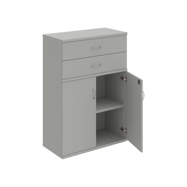 Strong shelf cabinet, lock, 80x115.2x40 cm, gray/grey