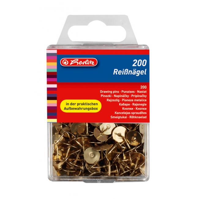 [HL770208] Herlitz gold thumbtacks 200 pcs