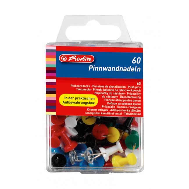 Herlitz pins, mix of colors, 60 pcs