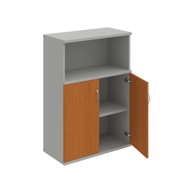 Strong shelf cabinet, 80x115.2x40 cm, cherry/grey