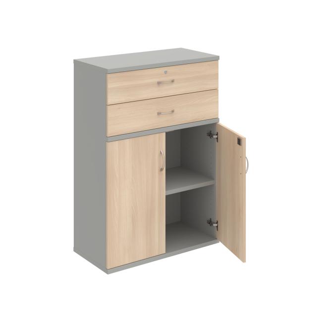 Strong shelf cabinet, lock, 80x115.2x40 cm, agate/grey