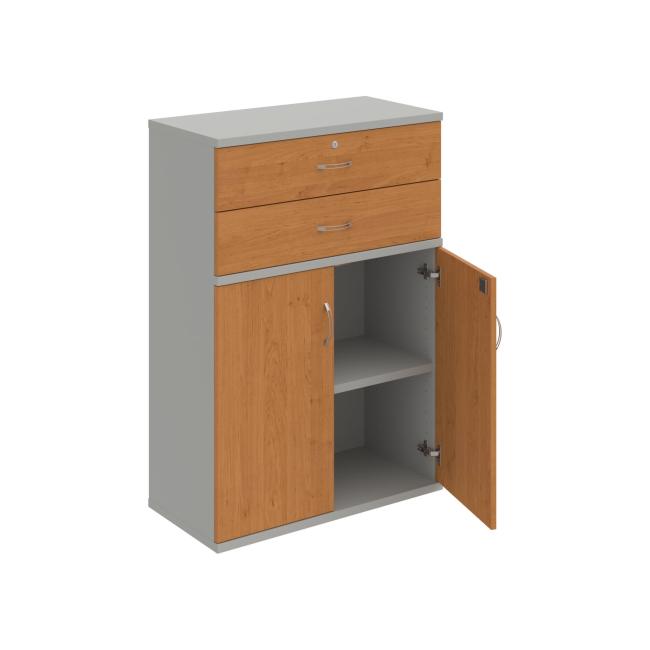 Strong shelf cabinet, lock, 80x115.2x40 cm, alder/grey