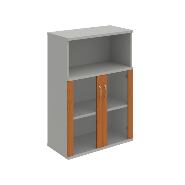Strong shelf cabinet, 80x115.2x40 cm, cherry/grey