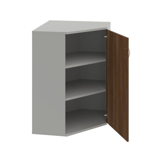 Shelving cabinet Strong P, 80x115.2x40 cm, walnut/grey