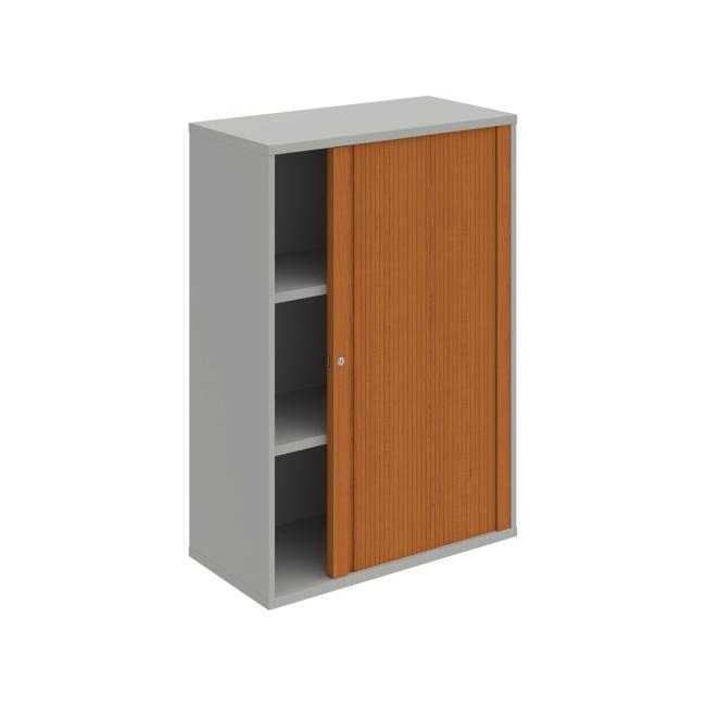Shelving cabinet Strong P, 80x115.2x40 cm, cherry/grey